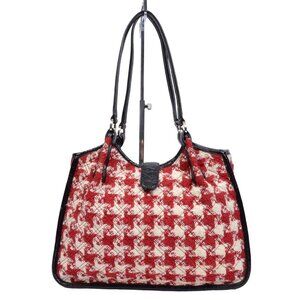 VERA BRADLEY Red & White Houndstooth Tote Bag